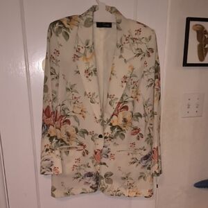 Toni Garment | Elegant Floral Blazer - Cream Multicolor